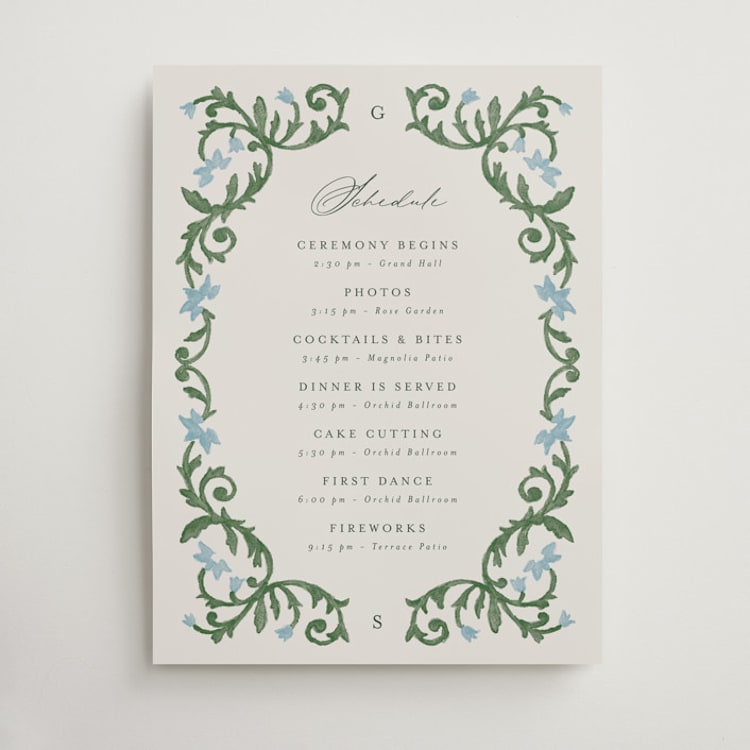 "grandeur" - Schedule Signs in Bluebell by Jen Owens - Front