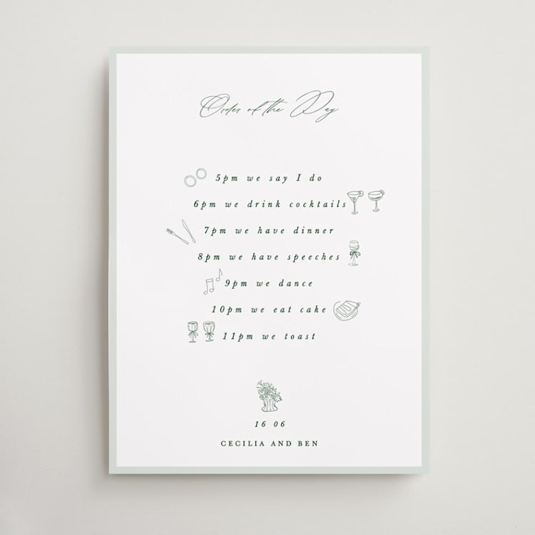 "SoWhimsyWed" - Schedule Signs in Mojito by samovilka - Front
