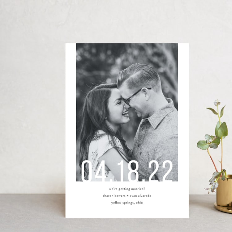 "Date Check" - Save the Dates in Noir by Up Up Creative - Front