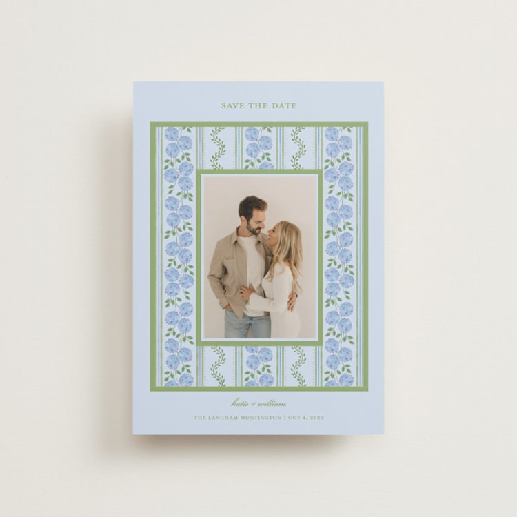 "Hydrangea Vines" - Save the Dates in Coastal by Madhvi Samimi - Front