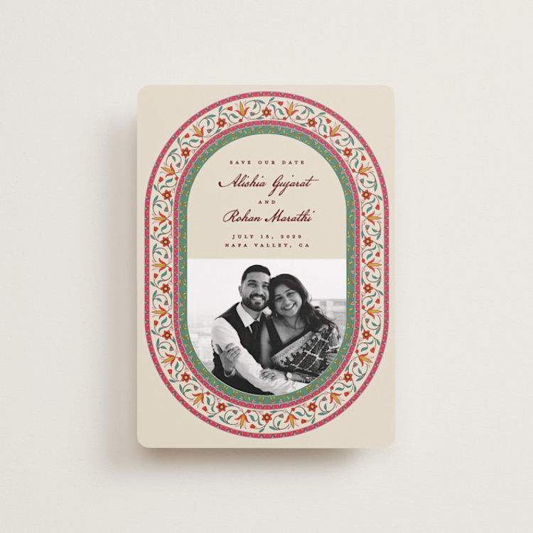 "Mughal Gardens" - Save the Dates in Ivory by Sherley Ferreira - Front
