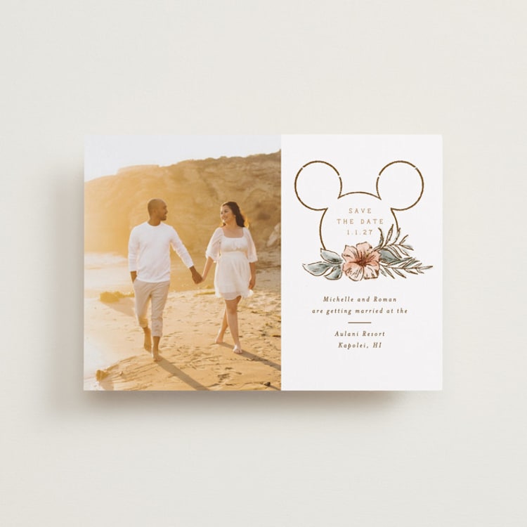 "Disney's Mickey Mouse Tropical Frame" - Save the Dates in Earth by Shiny Penny Studio - Front