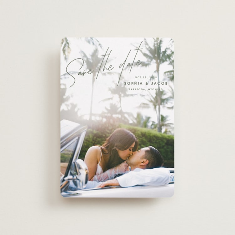 "True North" - Save the Dates in Olive You More by Design Lotus - Front