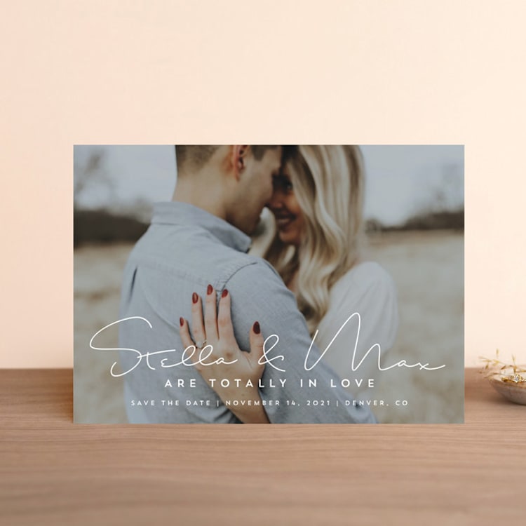 "totally in love" - Save the Dates in Cotton by Lori James - Front