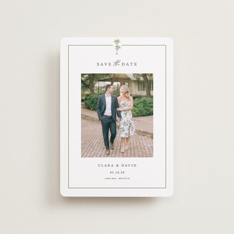"Palm Monogram" - Save the Dates in Leaf by Olivia Raufman - Front
