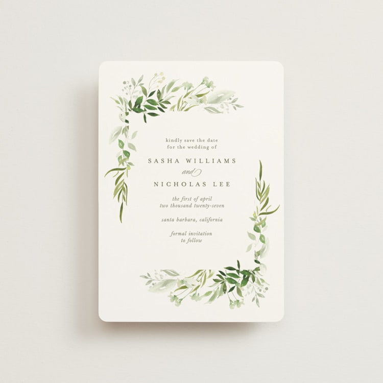 "Verdure" - Save the Dates in Garden by Leah Bisch - Front