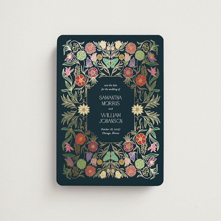"Gilded Tapestry" - Save the Dates in Midnight Garden by Simona Camp - Front