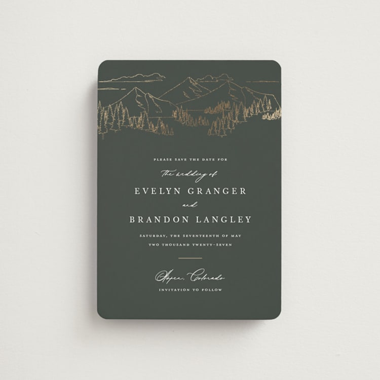 "Peaks" - Save the Dates in Hunter by Sarah Brown - Front
