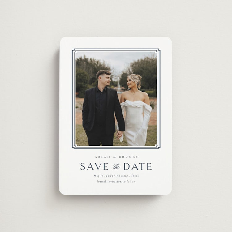 "Ariah" - Save the Dates in French Blue by Jennifer Postorino - Front