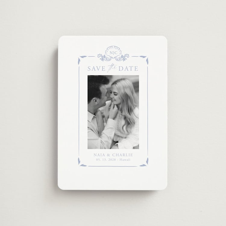 "Ocean Dreams" - Save the Dates in Pale Cerulean by Sabrin Deirani - Front