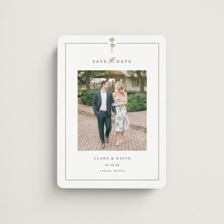"Palm Monogram" - Save the Dates in Leaf by Olivia Raufman - Front