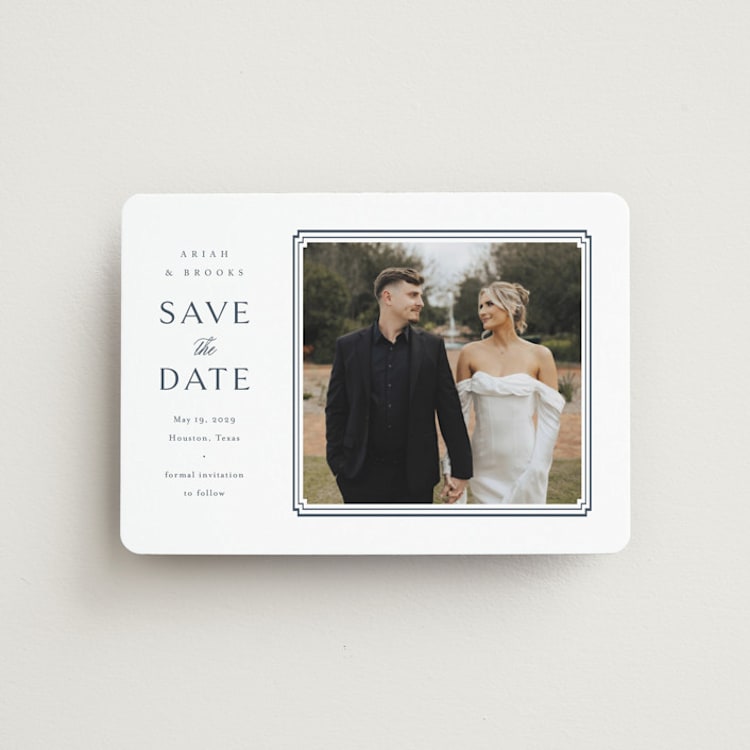 "Ariah" - Save the Dates in French Blue by Jennifer Postorino - Front