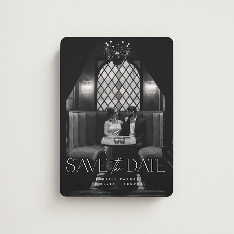 "Simple Elegance" - Save the Dates in Pearl by Jessica Corliss - Front
