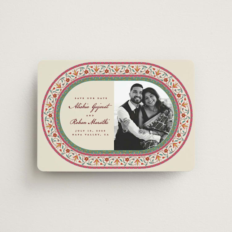 "Mughal Gardens" - Save the Dates in Ivory by Sherley Ferreira - Front
