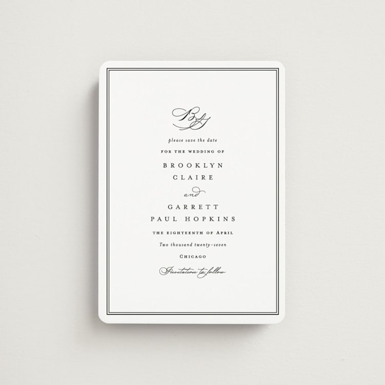 "Overlapping" - Save the Dates in Noir by Amy Kross - Front