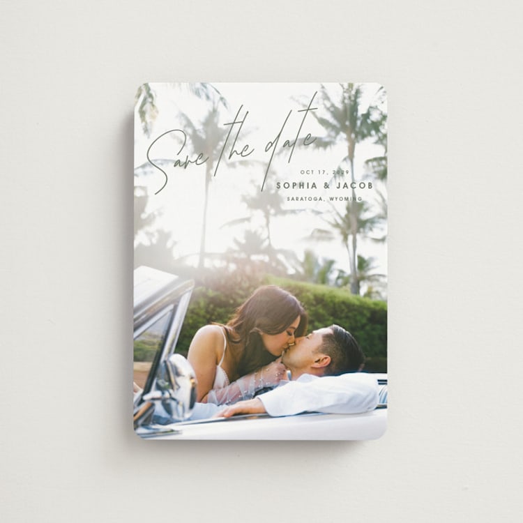 "True North" - Save the Dates in Olive You More by Design Lotus - Front