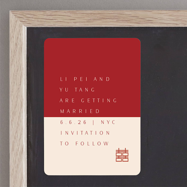 "two toned" - Save the Dates in Poppy by Deborah Chou - Front