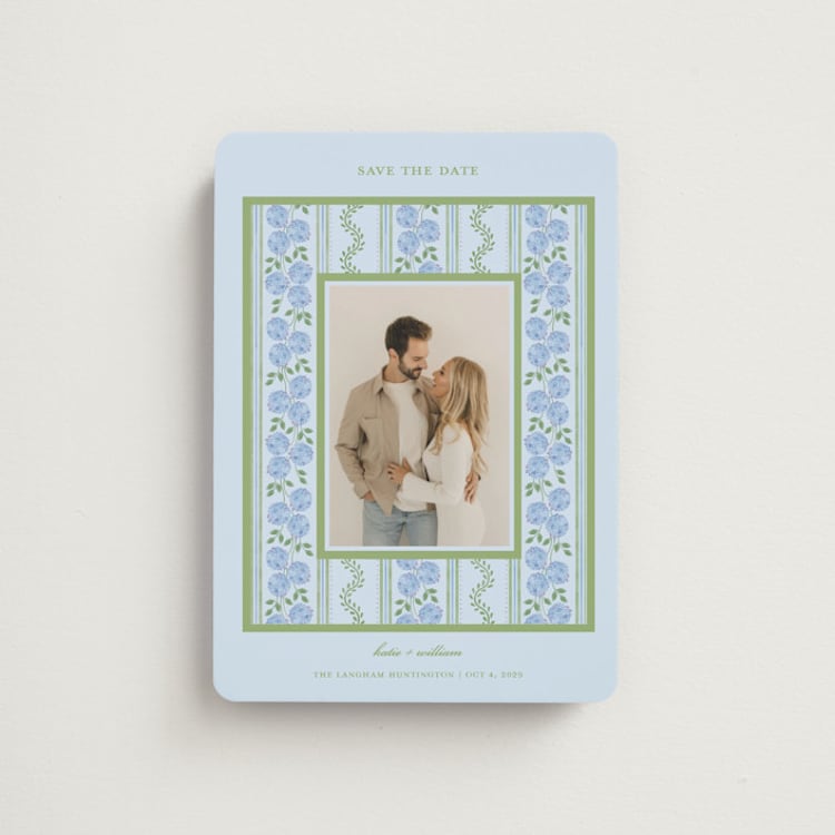 "Hydrangea Vines" - Save the Dates in Coastal by Madhvi Samimi - Front