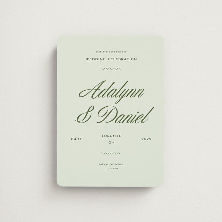"Swoon" - Save the Dates in Lemongrass by Sam Dubeau - Front