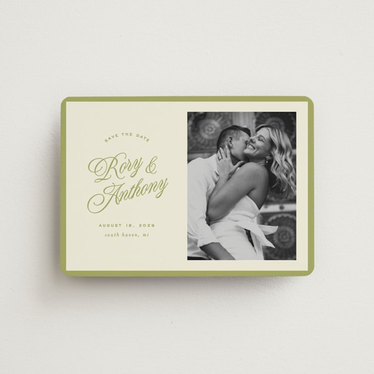 "rory" - Save the Dates in Olive by Ellen Schlegelmilch - Front