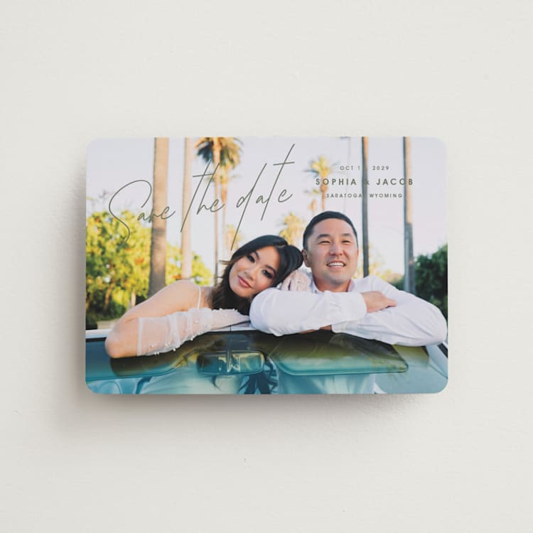 "True North" - Save the Dates in Olive You More by Design Lotus - Front