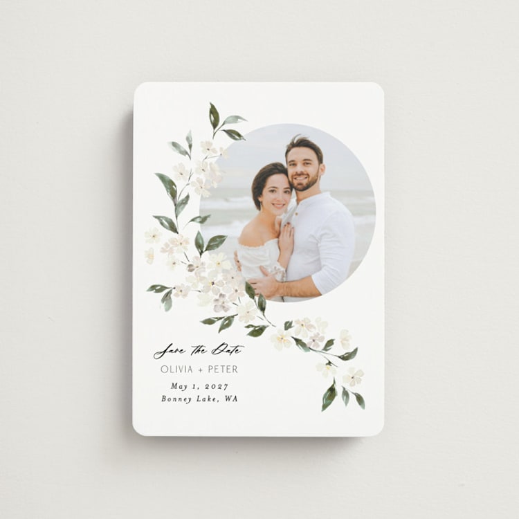 "Sweeping Vine" - Save the Dates in Porcelain by Itsy Belle Studio - Front