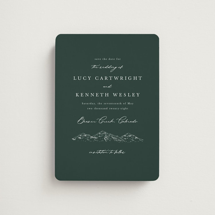 "Mountainview" - Save the Dates in Evergreen by Sarah Brown - Front