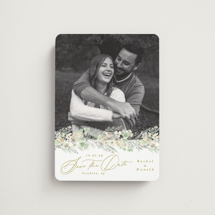 "Floral Arch" - Save the Dates in Greenery by Phrosné Barwood - Front