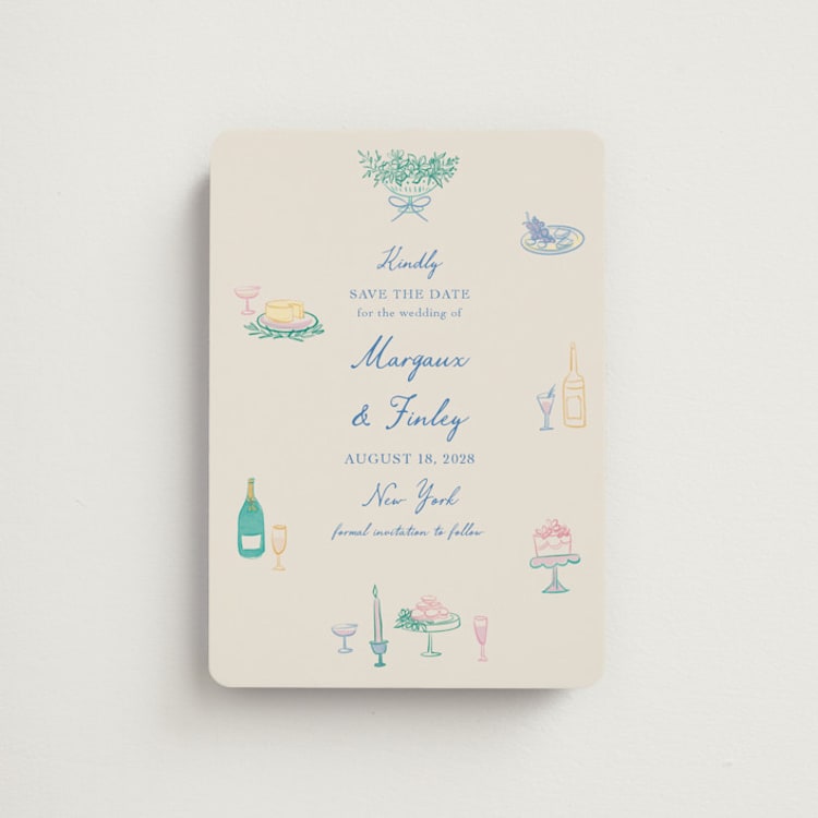 "Dining" - Save the Dates in Pastel by Elly - Front