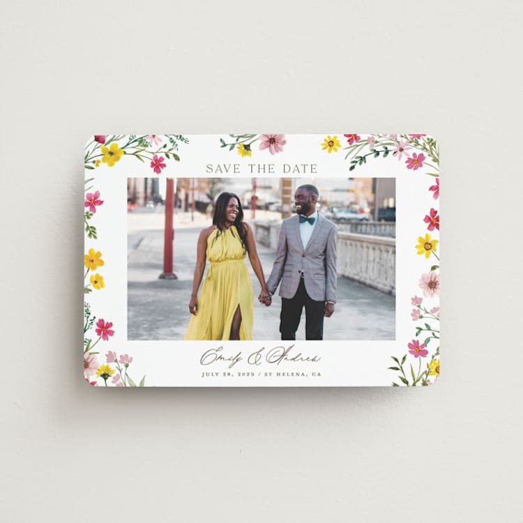 "Wildflower wreath" - Save the Dates in Peony by Yaling Hou Suzuki - Front