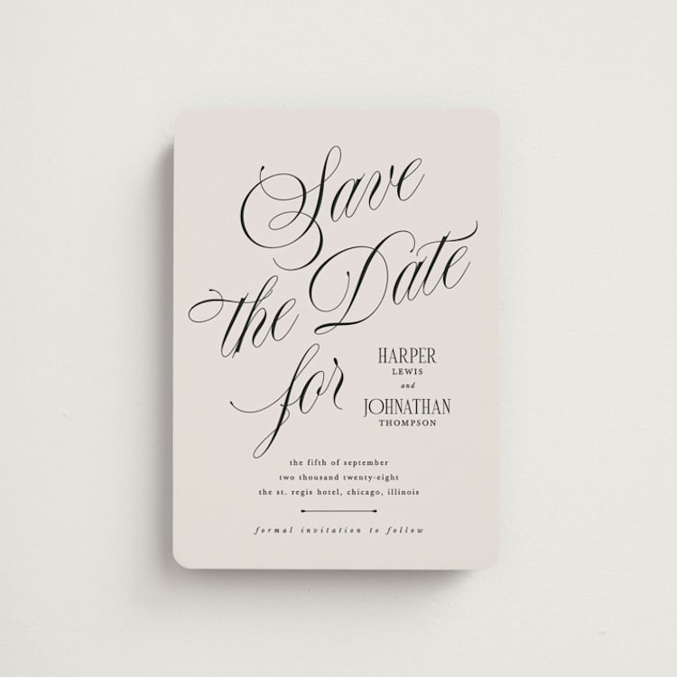 "Mirin" - Save the Dates in Linen by Kate Ahn - Front
