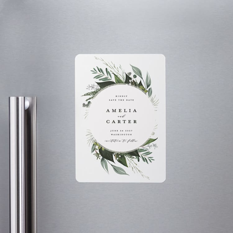 "Natures Greens" - Save the Dates in Ivory by Susan Moyal - Front