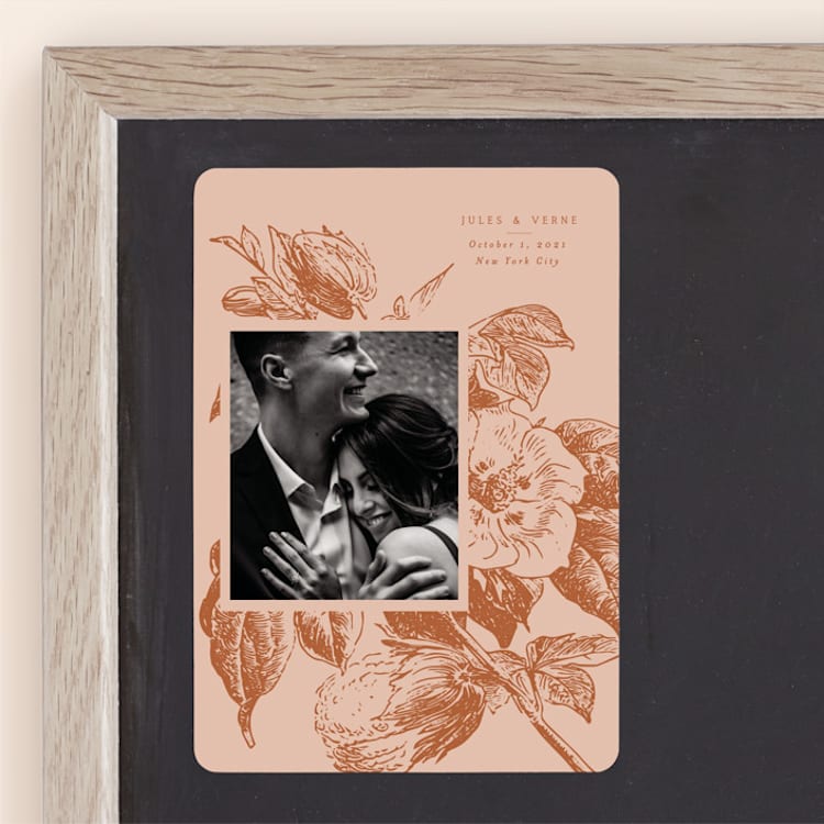 "Vintage Romance" - Save the Dates in Peach by Nazia Hyder - Front