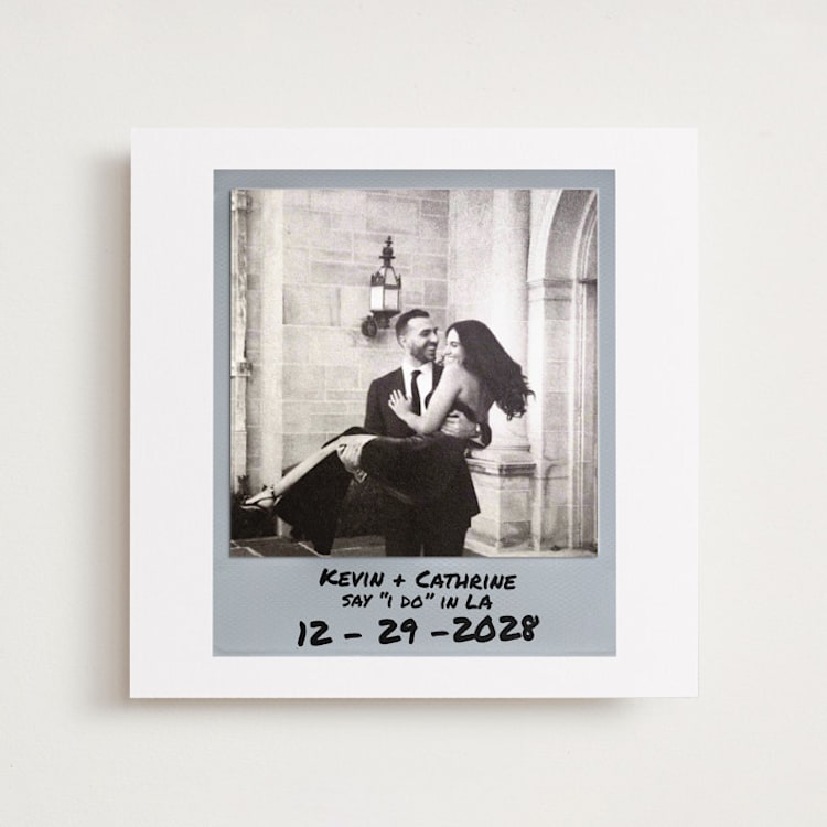"Photo Snap + Penned Names" - Save the Date Photo Mount Cards in Noir by Cleghorn Creative - Front