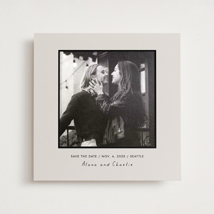 "Casual Photo" - Save the Date Photo Mount Cards in Cream by Cindy Reynolds - Front