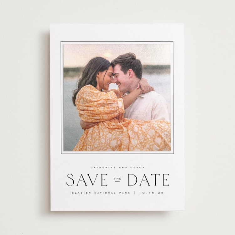 "Glacier" - Save the Date Photo Mount Cards in Ink by Wildfield Paper Co - Front