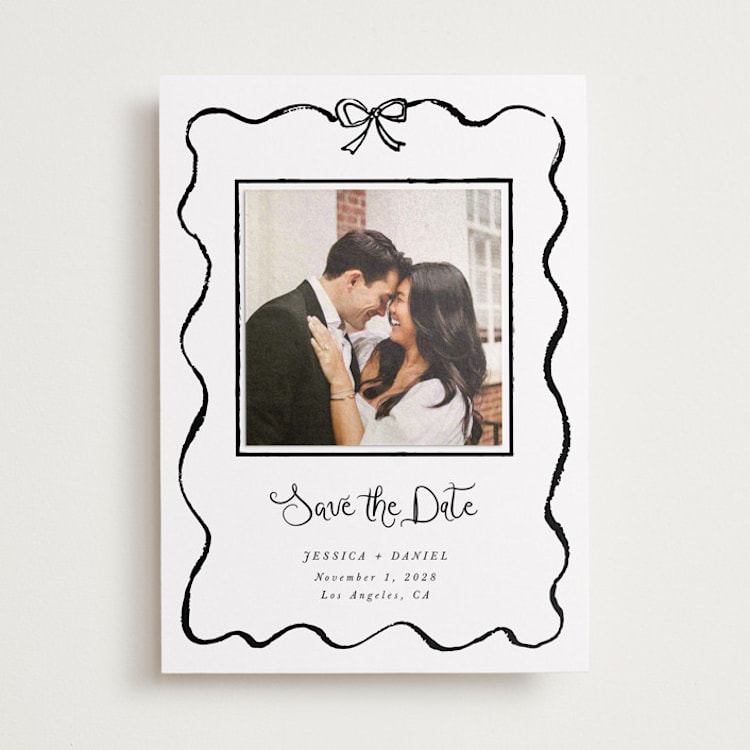 "quirky fun" - Save the Date Photo Mount Cards in Ink by Cass Loh - Front