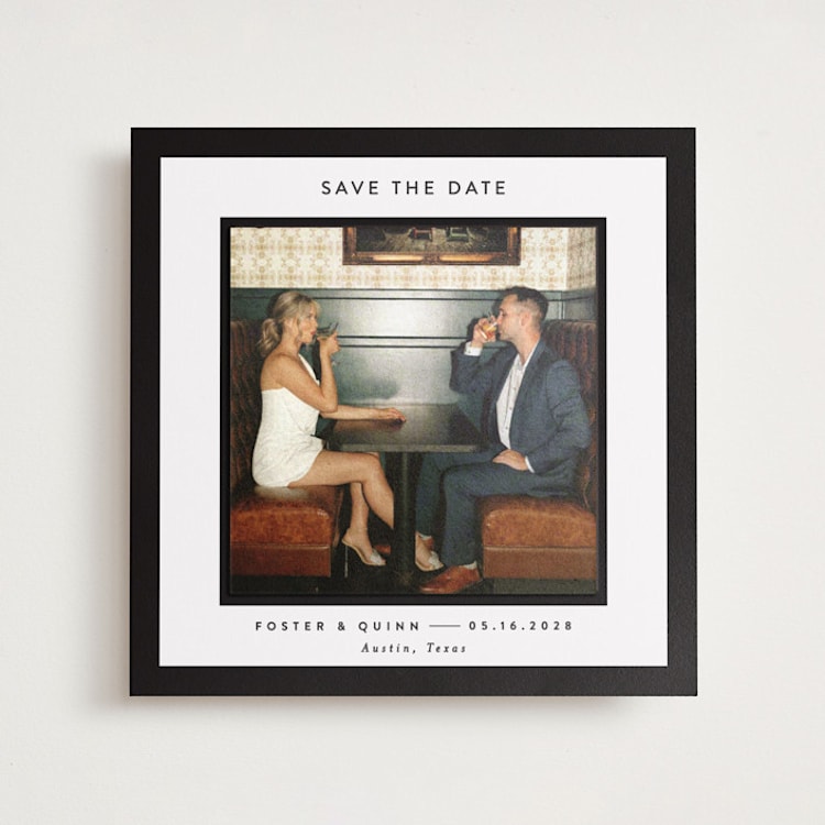 "square" - Save the Date Photo Mount Cards in Charcoal by JoAnn Jinks - Front