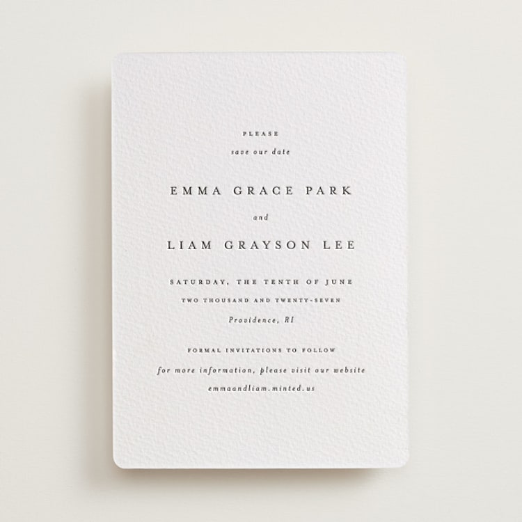 "A Thousand Years" - Letterpress Save The Dates in Soft Black by Design Lotus - One Color