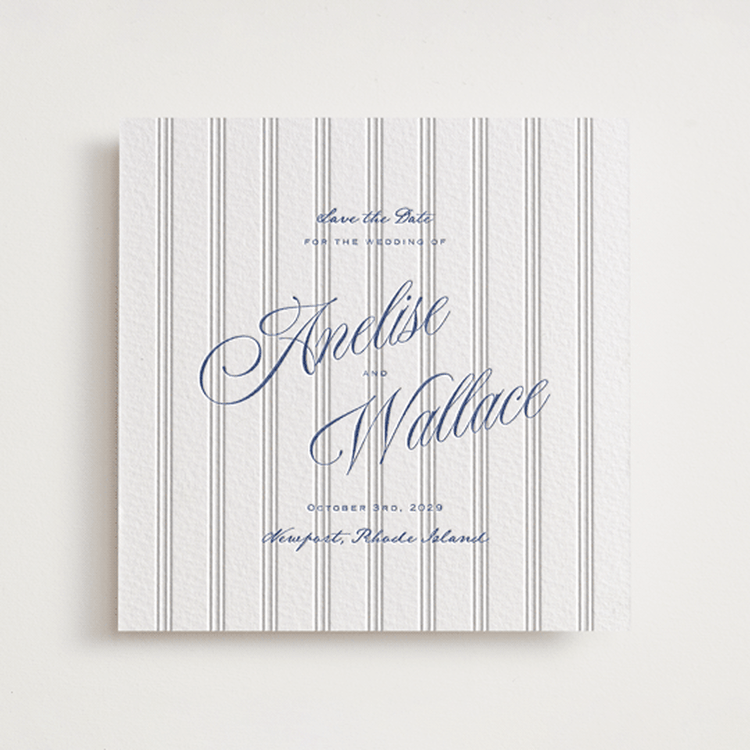 "Raies" - Letterpress Save The Dates in Lapis by Tamara Hilje - One Color