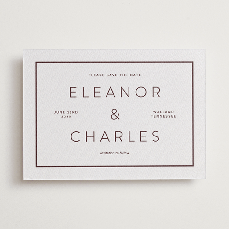 "Kismet" - Letterpress Save The Dates in Clove by Alston Foster - One Color