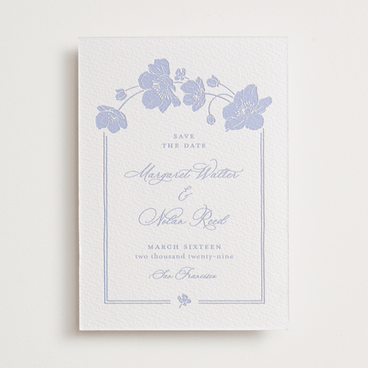 "Anemones" - Letterpress Save The Dates in Vista | Artichoke by letterfix - One Color