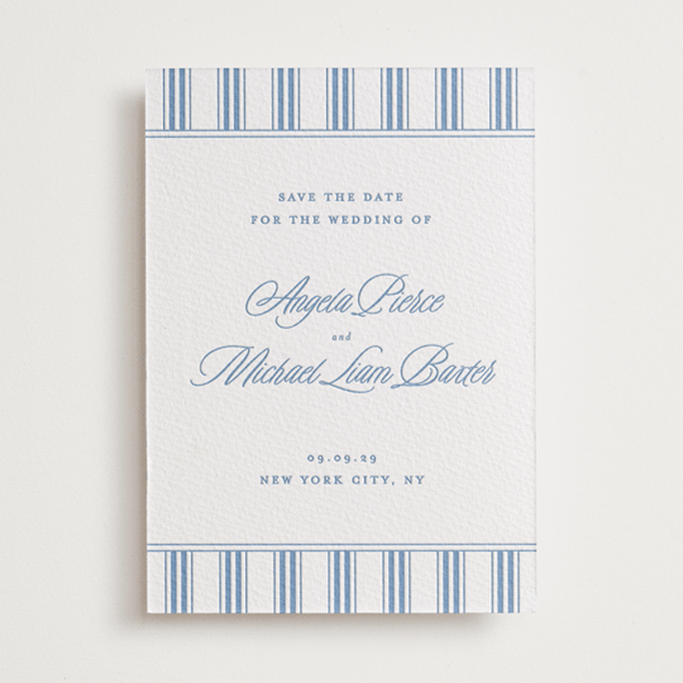 "Stately" - Letterpress Save The Dates in Pacific Blue by Creo Study - One Color