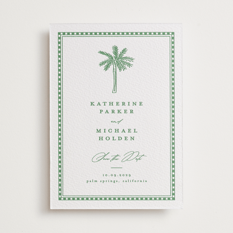 "Iconic" - Letterpress Save The Dates in Fern by Creo Study - One Color