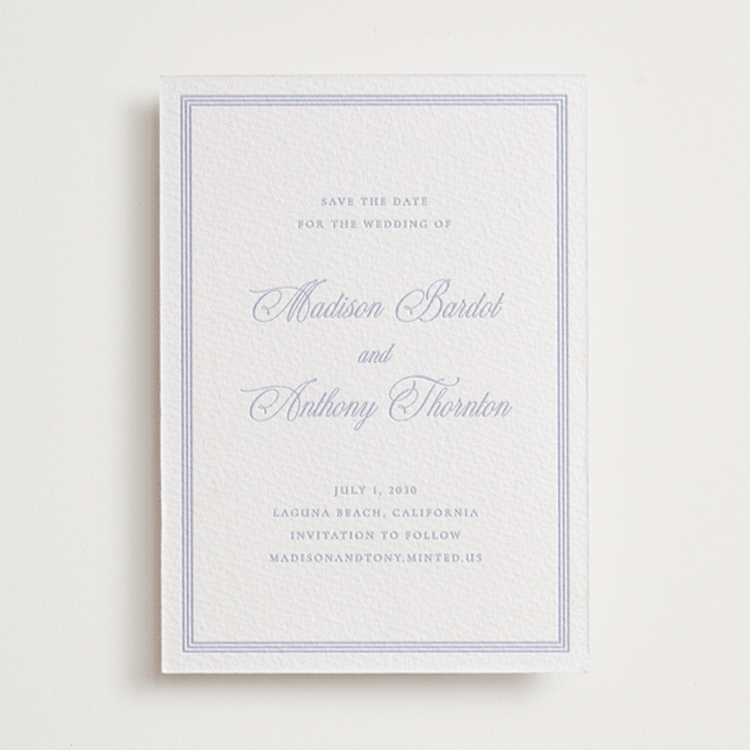 "Triple Border" - Letterpress Save The Dates in Vista by Vanessa Doyle - One Color
