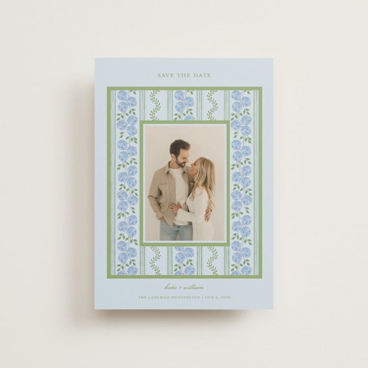 "Hydrangea Vines" - Save the Dates in Coastal by Madhvi Samimi - Front