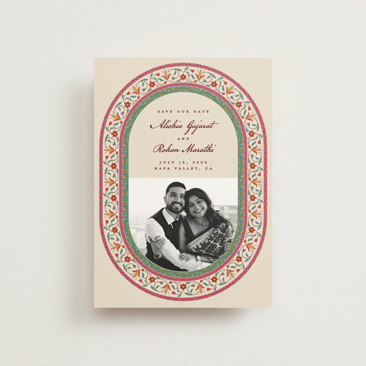 "Mughal Gardens" - Save the Dates in Ivory by Sherley Ferreira - Front