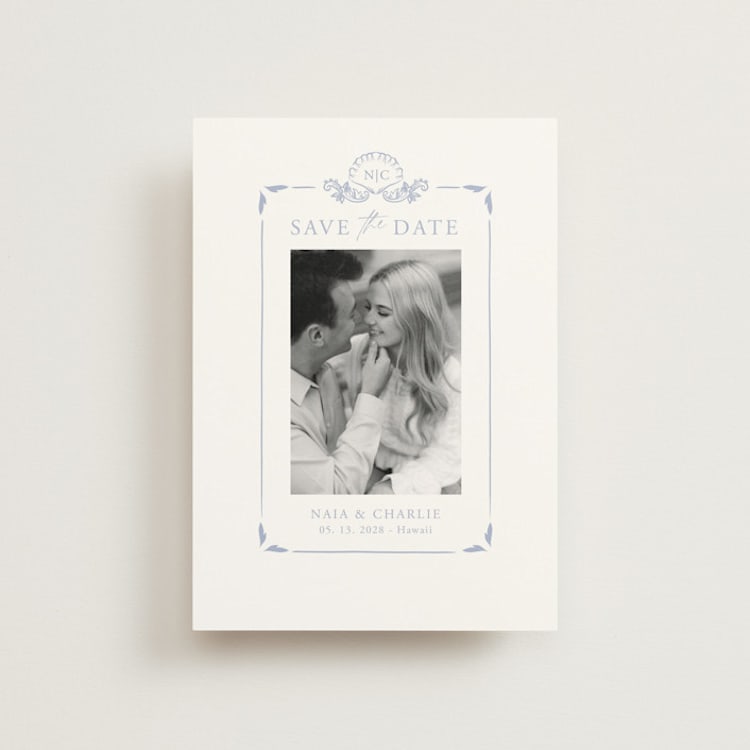 "Ocean Dreams" - Save the Dates in Pale Cerulean by Sabrin Deirani - Front