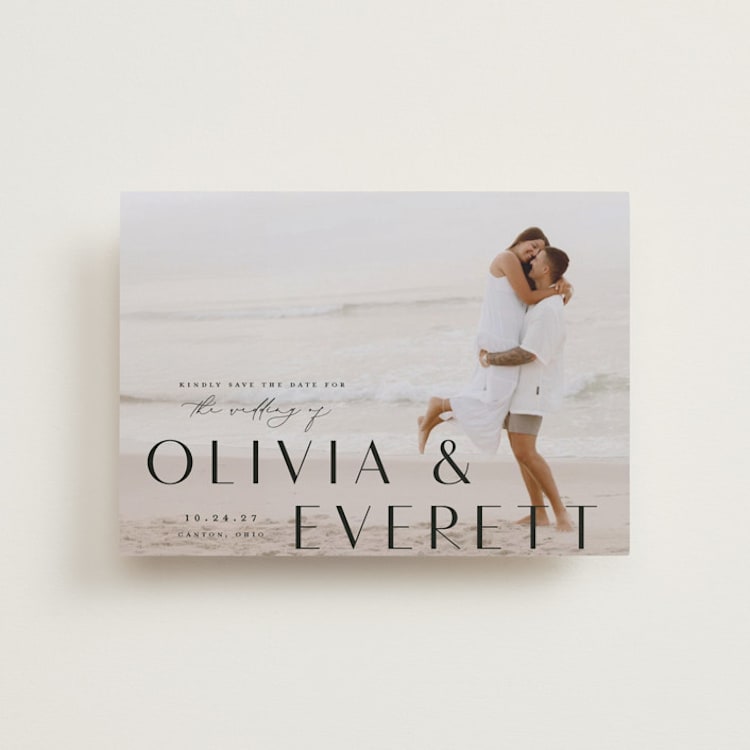"Modern Classic Names" - Save the Dates in Onyx by Emily Betts - Front