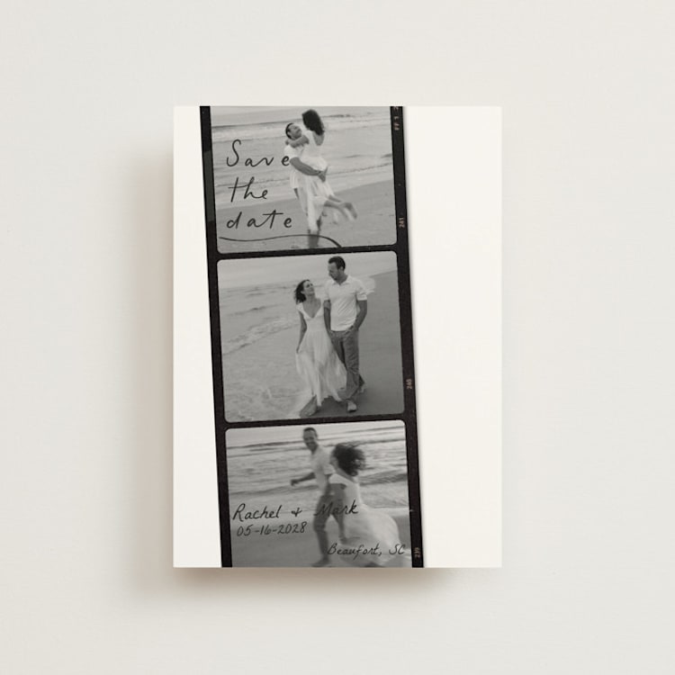 "Filmstrip" - Save the Dates in Onyx by Sarah Mraz - Front